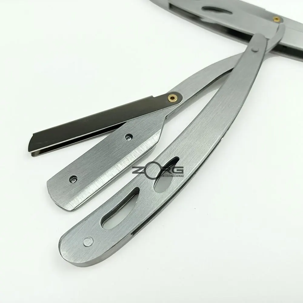 Professional Stainless Steel Full Black Parker Straight Barber Razor with Customized Logo and Packing