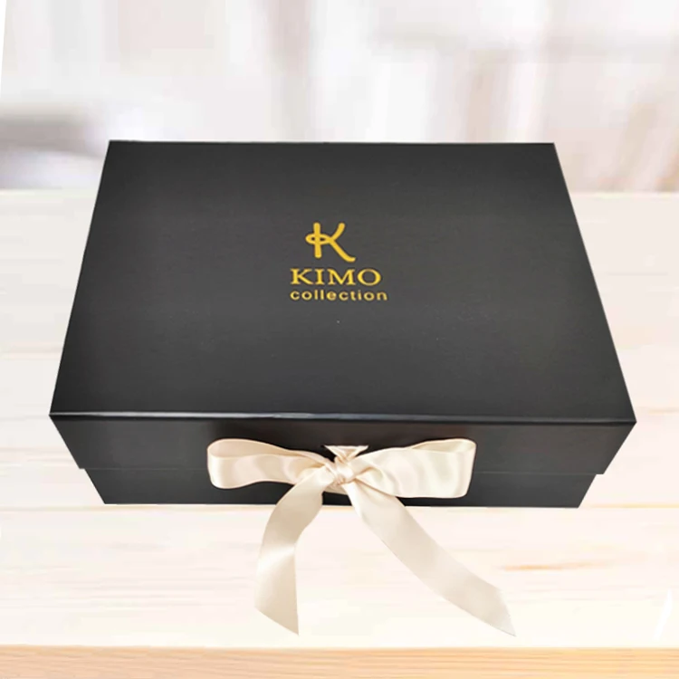 premium book shaped magnetic closure cardboard gift box custom logo folding gift box with ribbon
