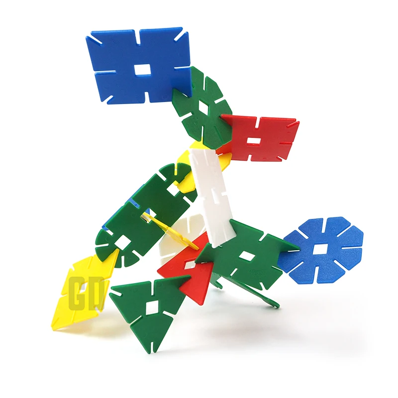 Interlocking Building Block Snowflake Stars Educational Toy Solid Plastic Early Learning STEM