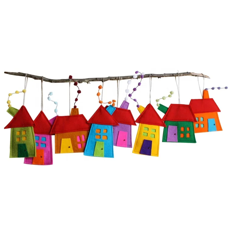 Custom Indoor Wool Christmas Tree hanging Ornaments for Room Decoration |100% Handmade New-Zealand Felt Wool