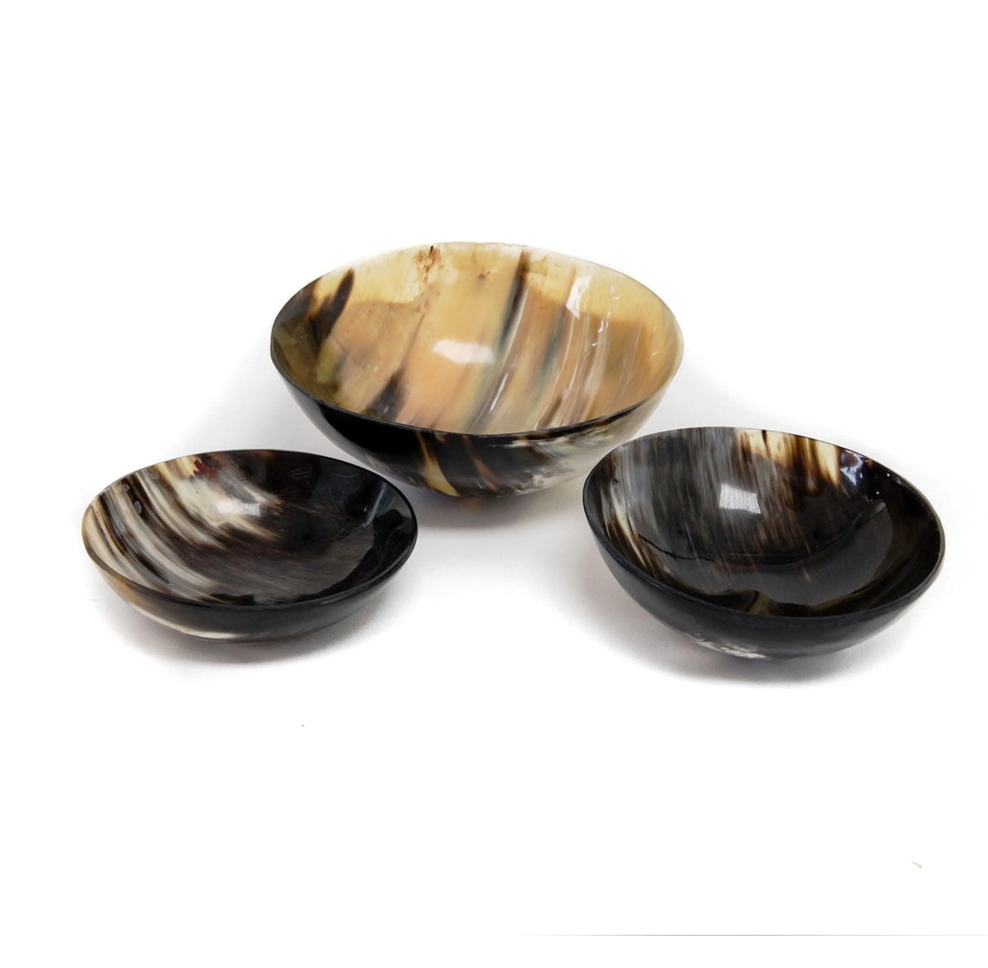 Luxury Real Horn Bowl with Metal Rim Size Medium 6  Hot Selling Buffalo Decorative Bowl Shaving Serving & Decorative