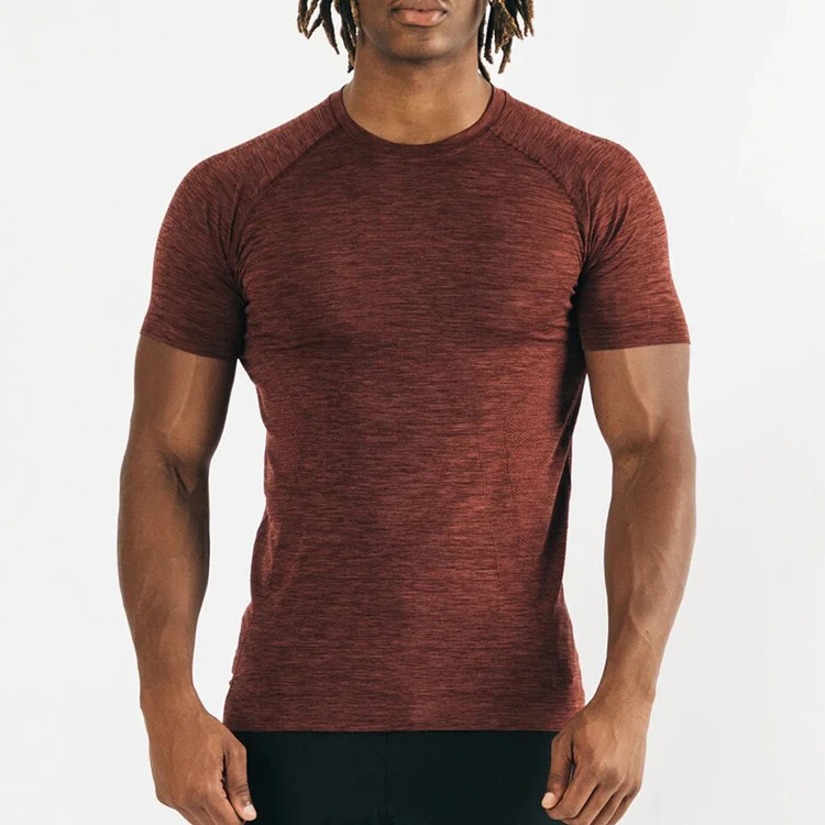 Custom Wholesale  mens active wear seamless knitwear gym men workout top fitness compression t shirt top by SINEWY SPORTS