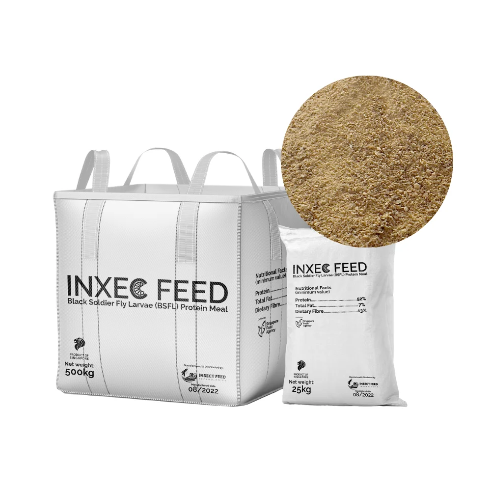 Wholesale Bag Customized Pack Milled Larvae for Pets Protein Powder Black Soldier Fly Natural Animal Feed Min 52% Protein