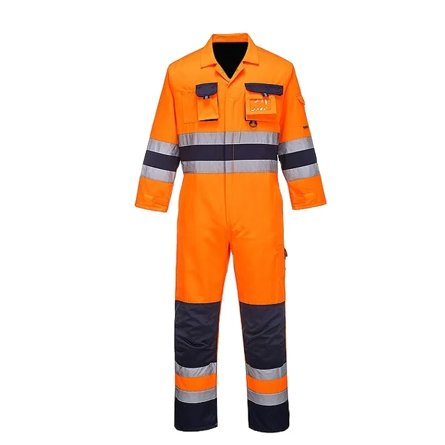 Hi vis Viz Bib & Brace Contrast Overall High Vis Safety Reflective Work Coverall Manufacture Waterproof Overall Safety Workwear
