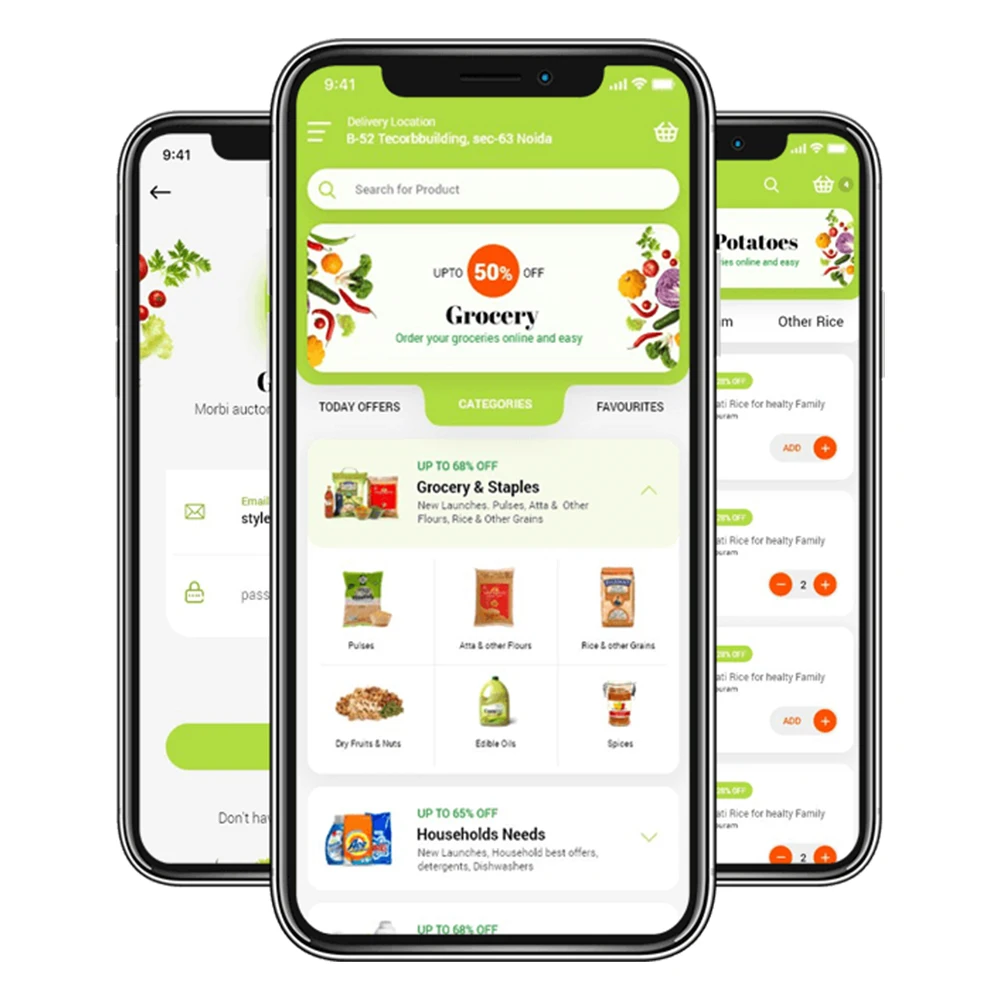 Best ecommerce grocery app b2b grocery app for android phone and ihpone design and development company in india