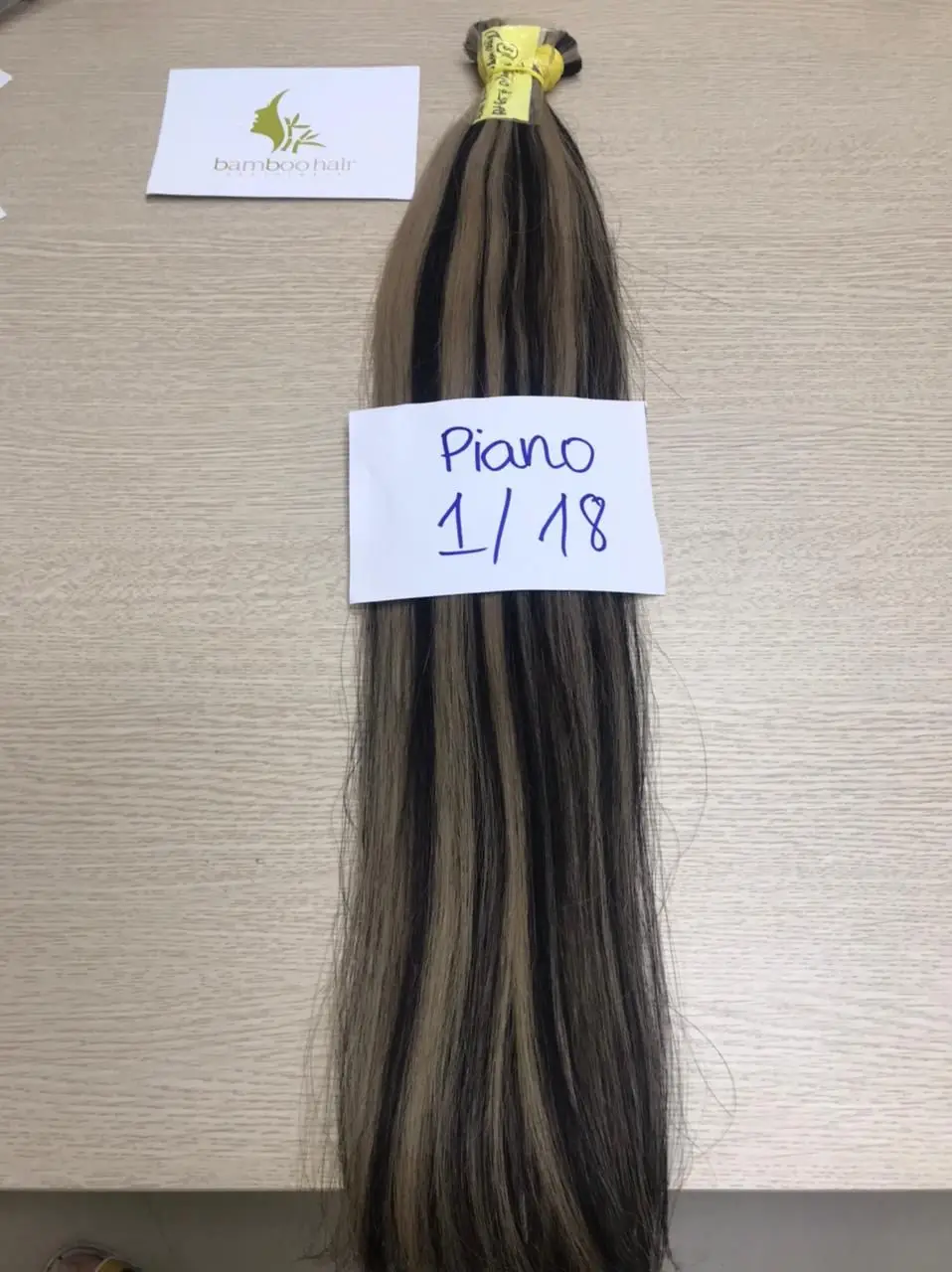 Best Quality 100% Virgin Hair Extension Bulk Piano Straight Style from 8 to 36 Inches Straight 8 inches to 36 inches Bamboo Hair