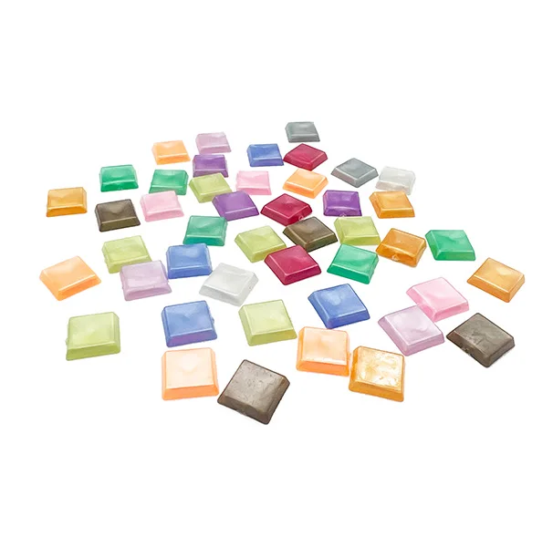 200g 1cm Square Plastic Pearl Color Mosaic Pieces For Crafts