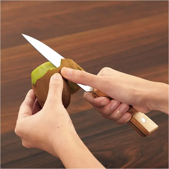 Lugna Wood Vanadium Metal Petite Knife for Cutting Vegetables, Fruit