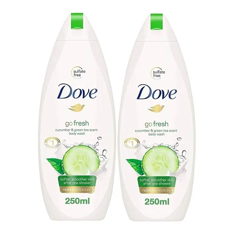Dove Go Fresh Body Wash with Cucumber and Green Tea Extract, 250ml (pack of 2), White