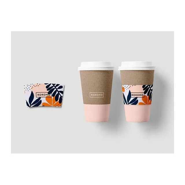 Hot drink paper cup sleeve paper cup jacket for coffee cup