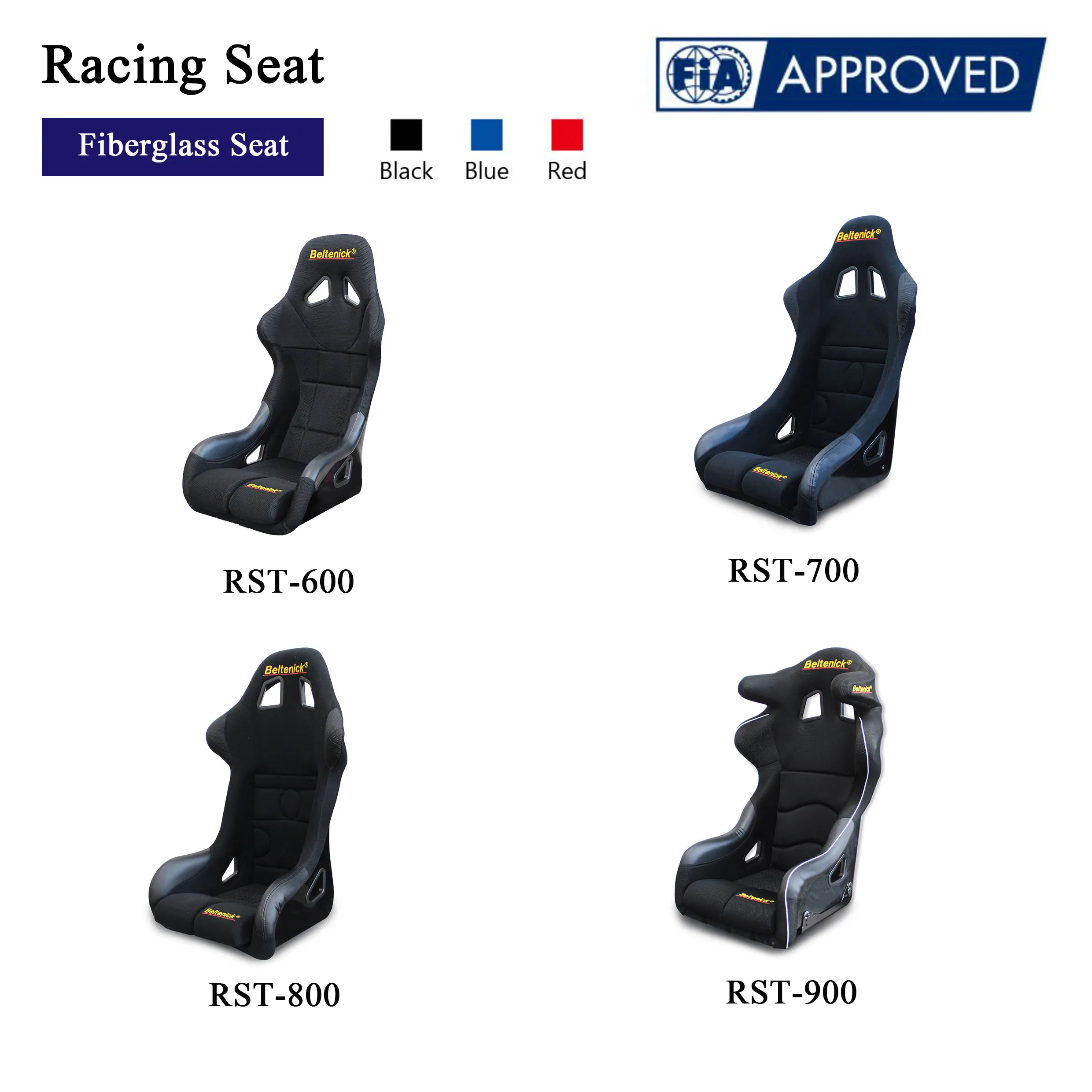 FIA Fiberglass Sports Car Bucket Racing Seat