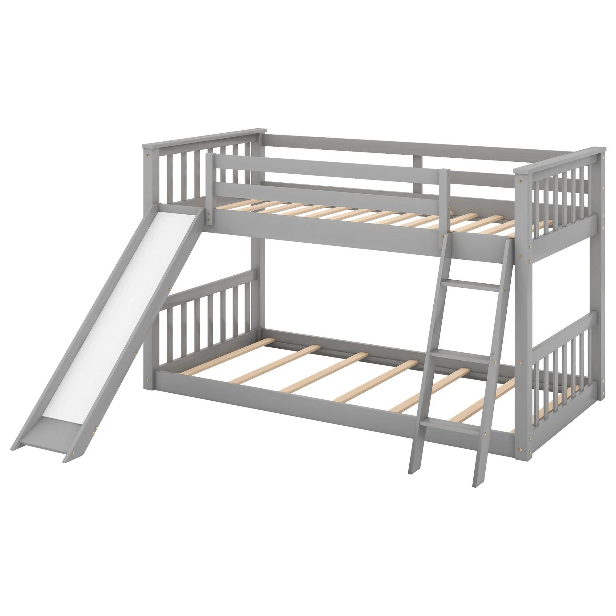 Twin over Twin Bunk Bed with Convertible Slide and Ladder Modern Wood Design for Bedroom OEM for Wholesalers and Importers