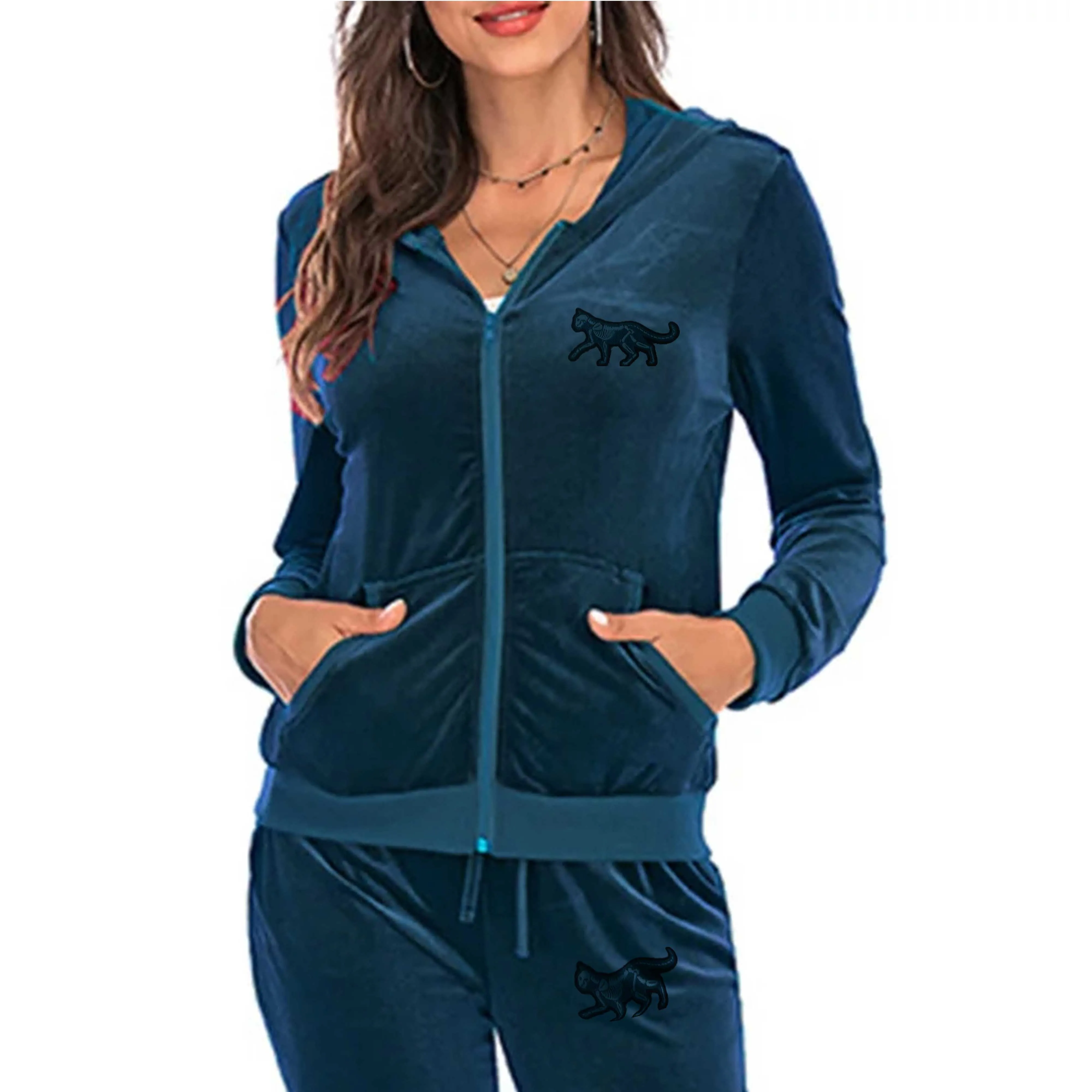 New Arrival Athletic Sport trending tracksuit women velour tracksuit women two pcs jogger set Velour Set For Girls