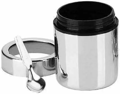 STEELE Masala Box for Kitchen  Set of 7 Stainless Steel Containers Handcrafted & Hand Painted Indian Spice Box Container wooden