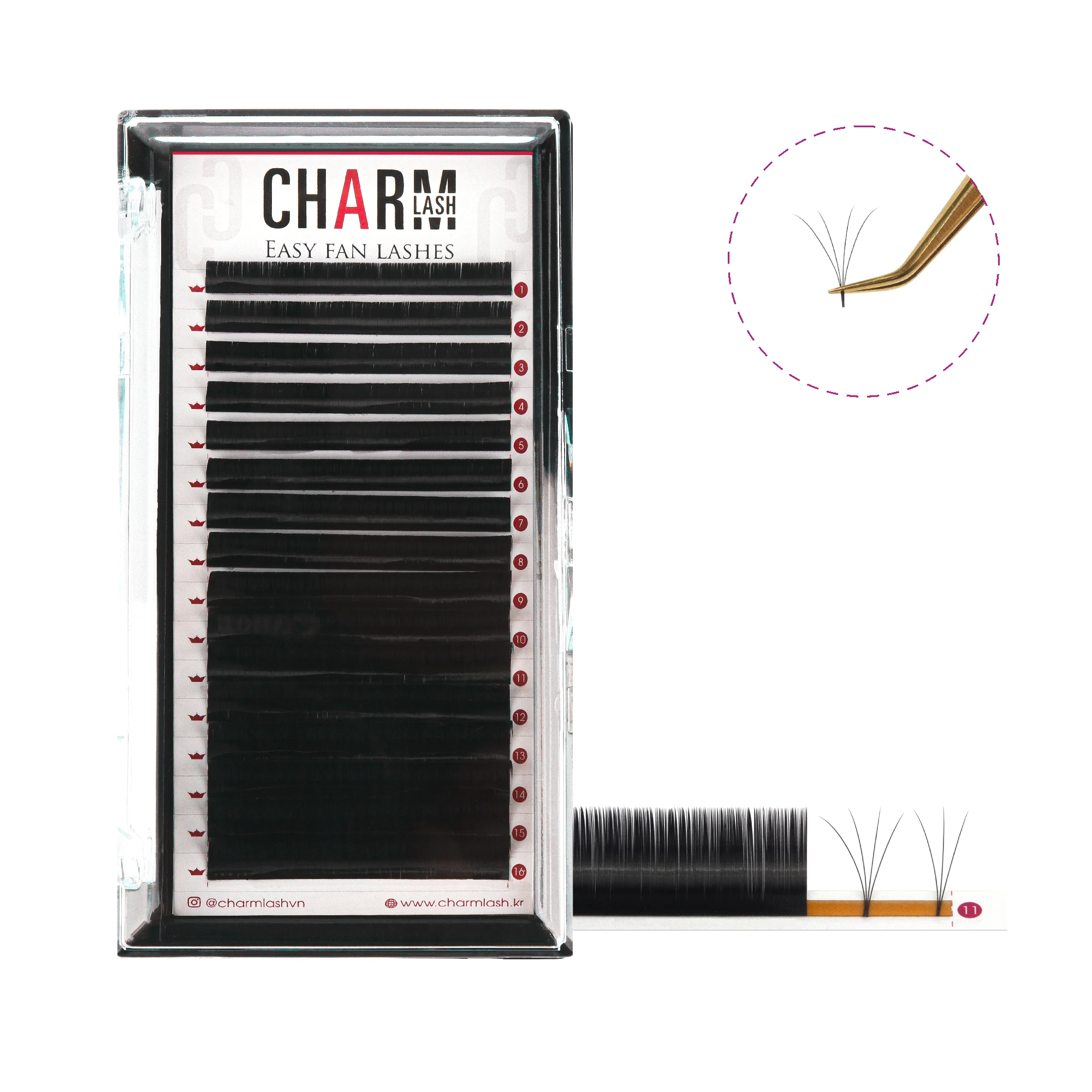 Korean PBT black matte private case eyelash extensions mega volume mink lashes supplies easy fan eyelash extensions 20 rows