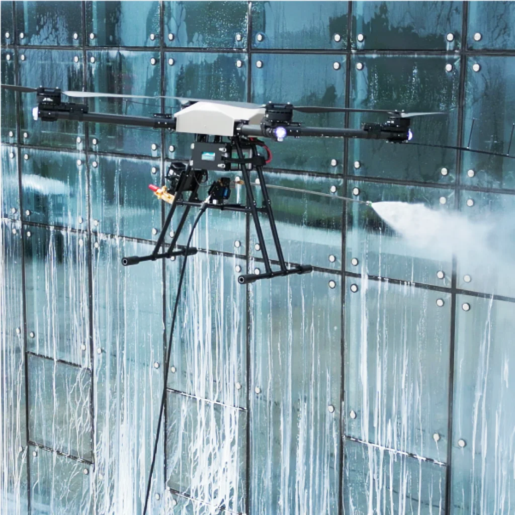 High Pressure Water Pump Cleaning Drone Windows High Rise High Building Cleaning Drone