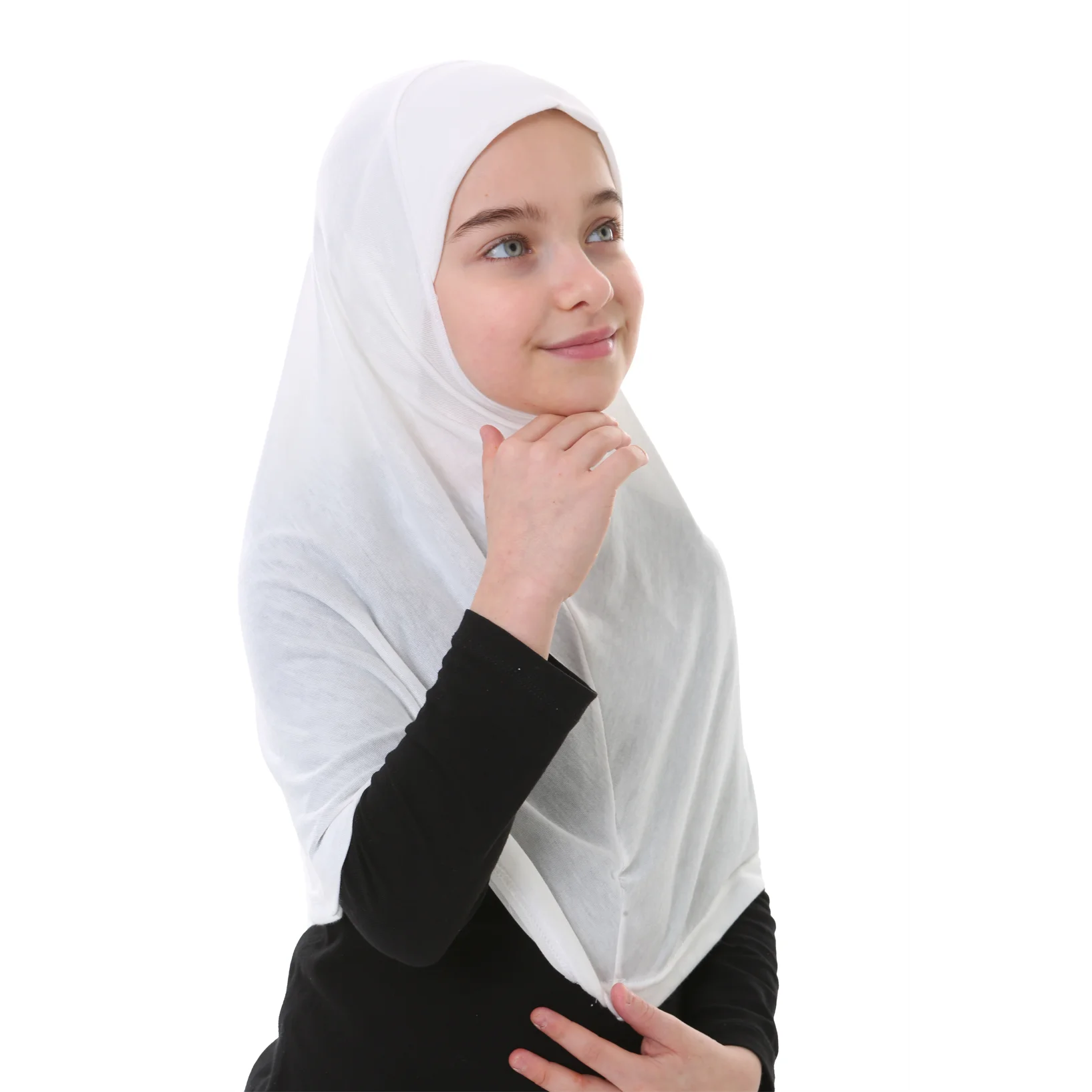 Jersey Hijab Wholesale Muslim Kids Girls Arab Instant Cotton Jersey Bamboo Hijab Islamic Headscarf