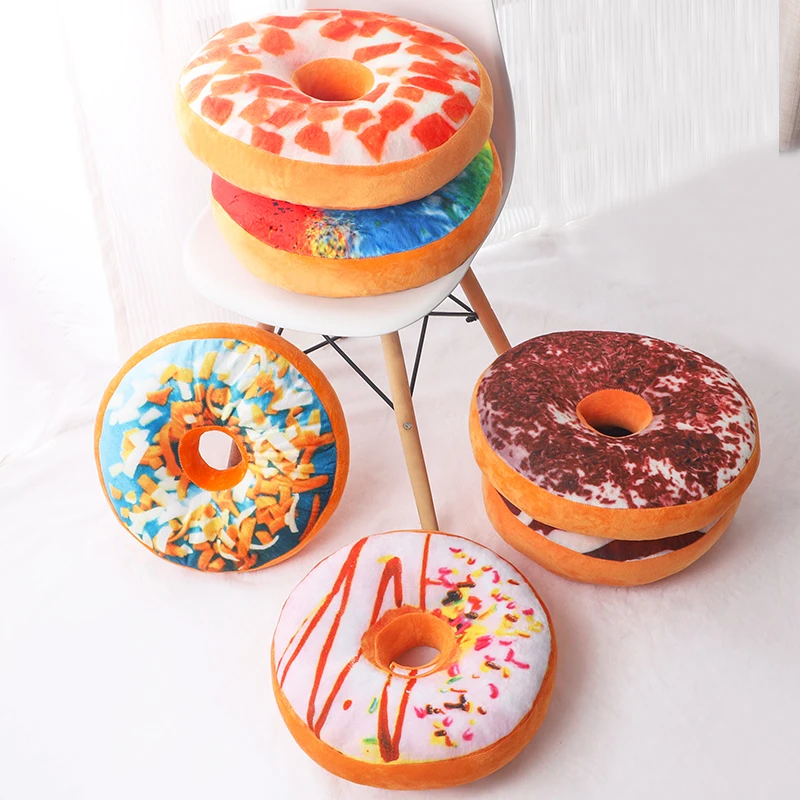 New Arrival Doughnut Round Cushion PP Cotton Seat Cushion Donut Throw Pillow