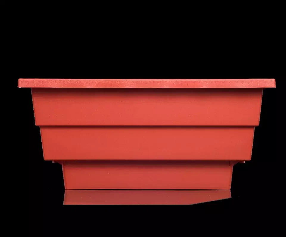 Plant Pot for Container Accessories Rectangular Planter Box Flower Tub / POTS / Pergola Red Brick Color Rectangle Pot Plastic