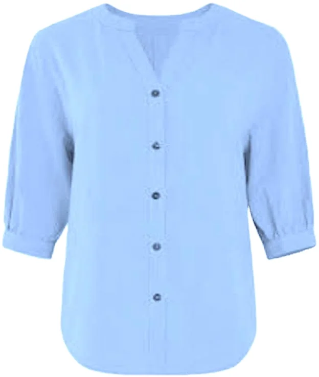 Ladies  solid colour  cotton button down shirt manufacturing In India cotton knitted viscose tops
