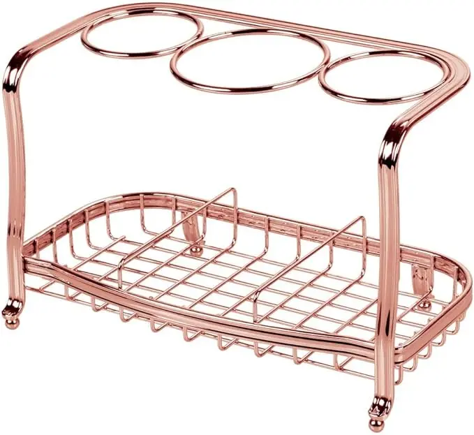 Countertop Storage Organizer Accessory Basket Tray Vanity Table Holder for Hair Dryer Straightener Curling Iron Styling Products