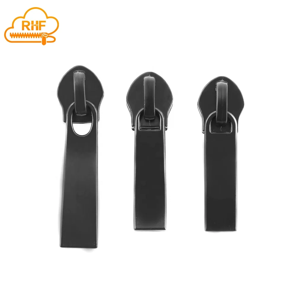 Free Sample Metal Zipper slider for School Bag #3 #5 Black heavy duty Zipper Puller