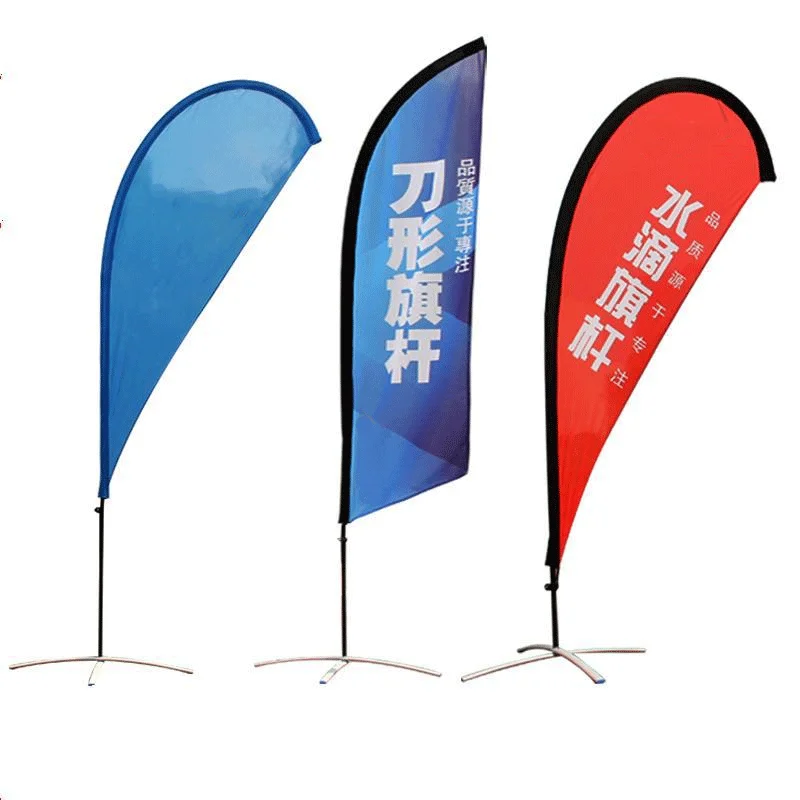 Polyester Material Flight Banner Custom Event Promotional Teardrop Banner Aluminum Advertising Banner Beach Flag