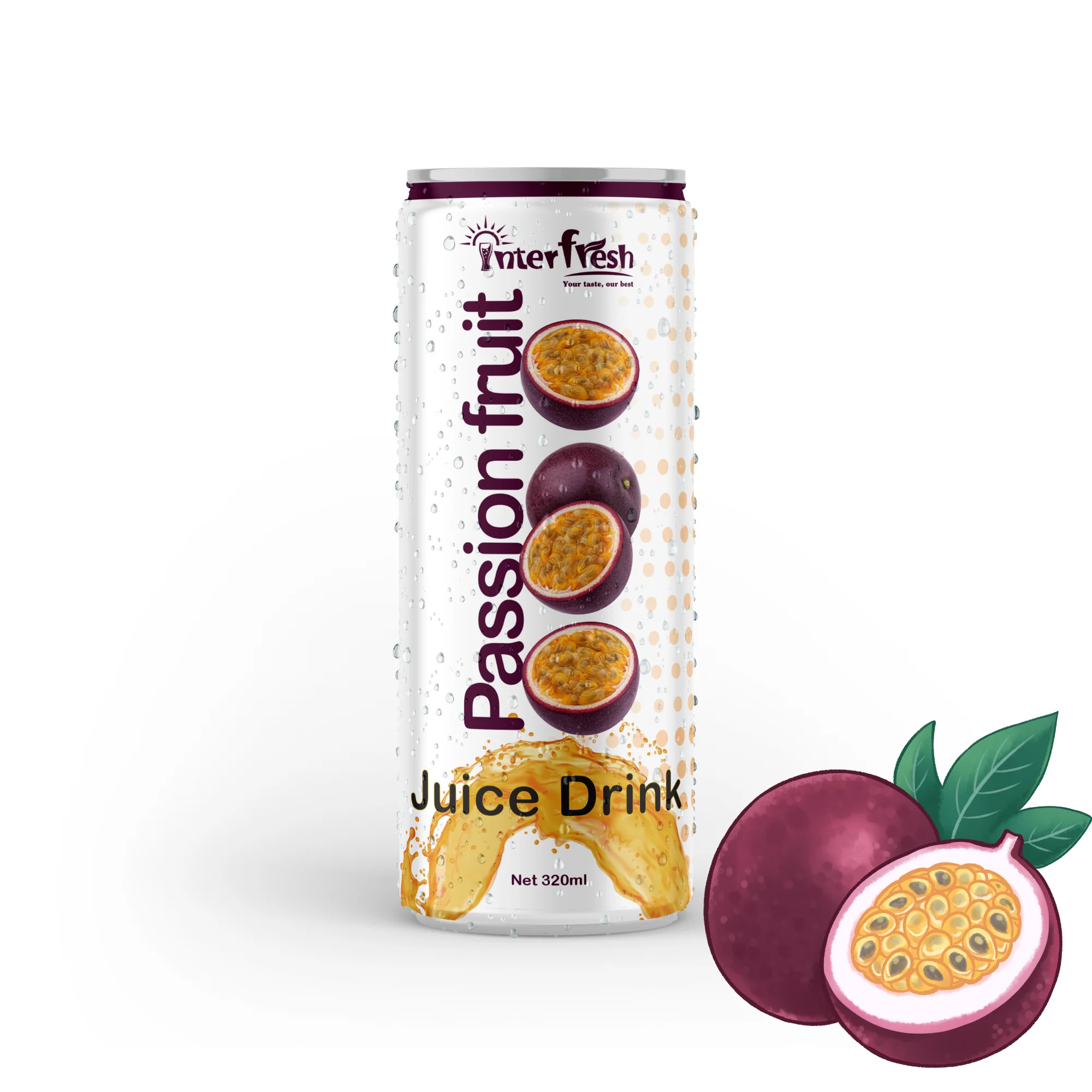 Interfresh High Quality Passion Fruit Juice Drink Natural Colored Concentrate Puree Watermelon Honey Box Bulk Soft Drinks FOB