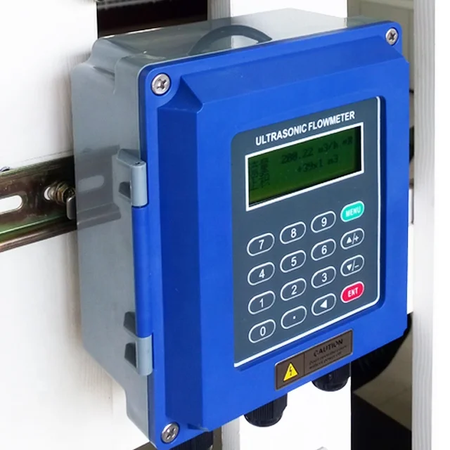 Wall Installed Type Ultrasonic Flow Meter Portable Water Flow Meter