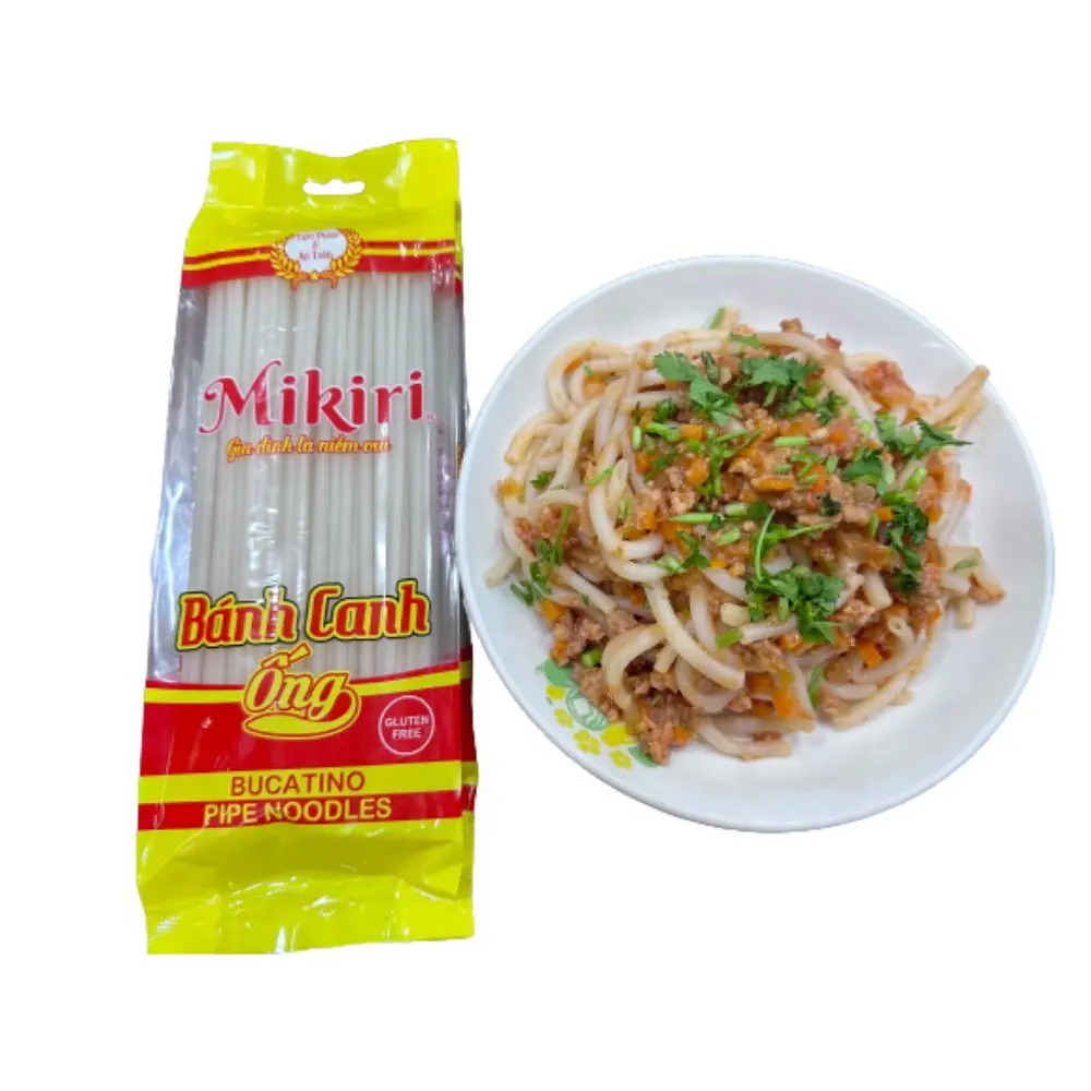 Bucatino Pipe Noodles 300g x 24 bags From VietNam Ingredient Natural rice flour 80% Taste Delicious Smooth 12 Month Shelf Life