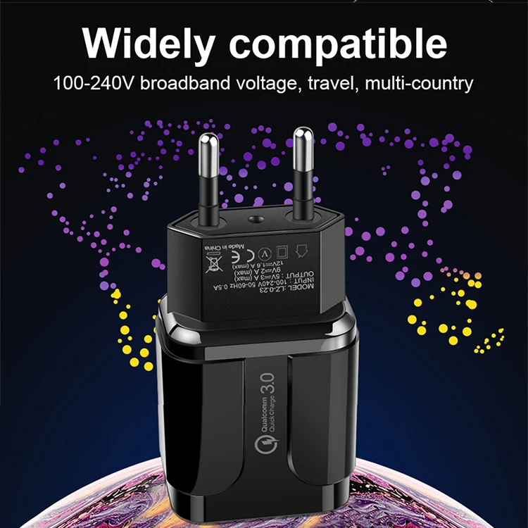 QC3.0 Quick Charge 18W  Mobile Phone Chargers Power Supplies Portable QC 18W Fast Charger Adapter