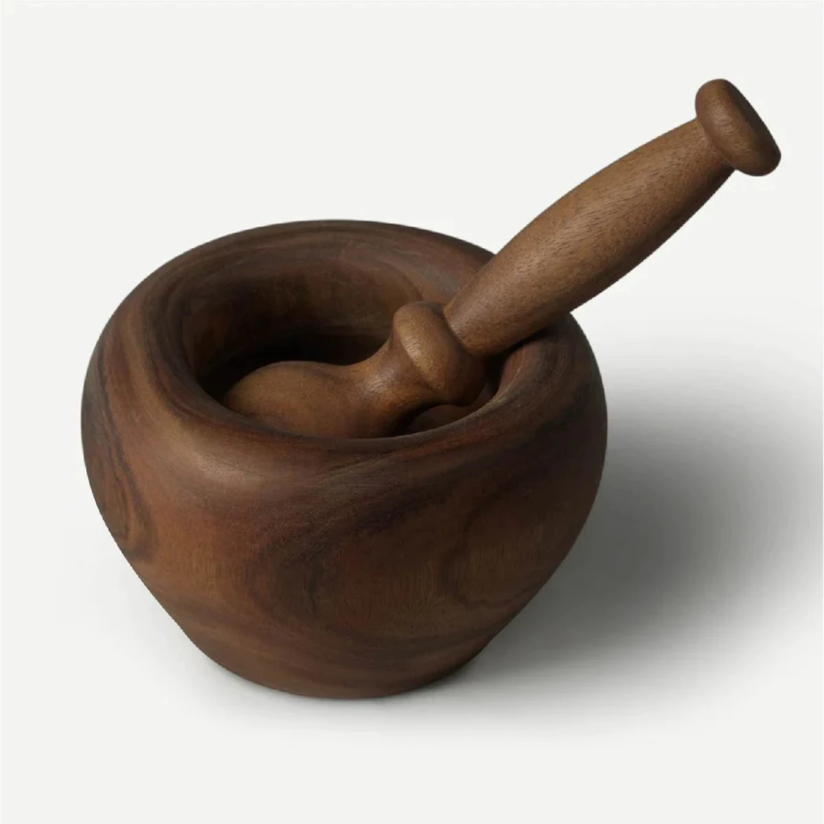 Modern Design Solid Wood Pestle and Mortar - Handmade Crusher for Kitchenware Cooking Tool Herb and Spices