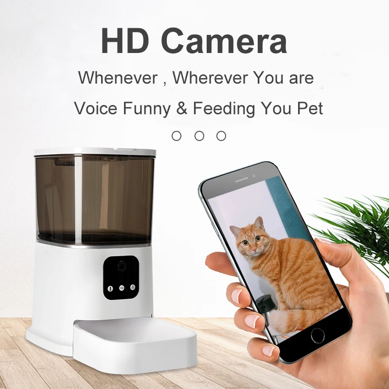 New Automatic Pet APP Feeder Auto Timed Dog Cat rfid Slow Eating Food Dispenser Pet Stainless Steel Bowl with Camera