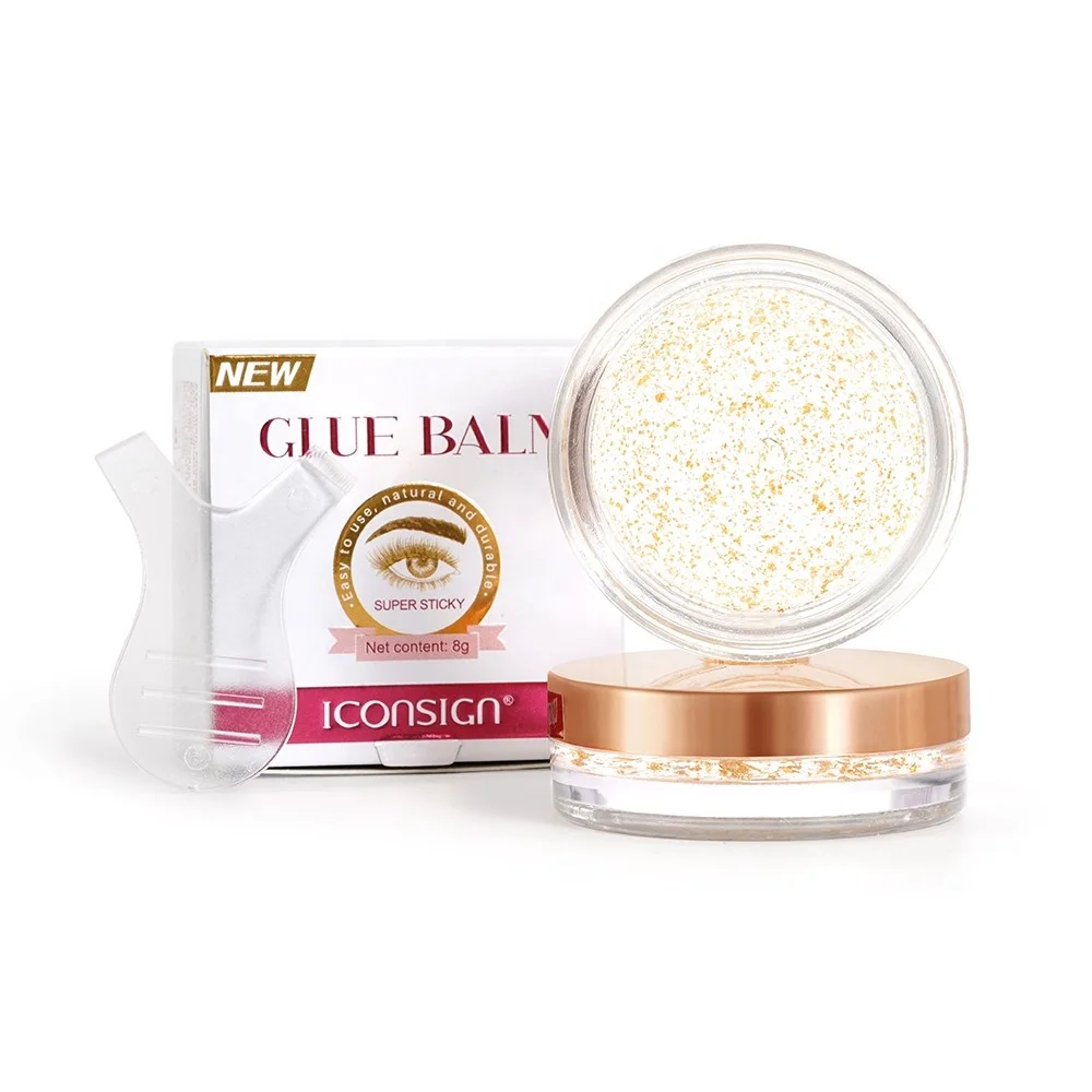 Clear Eyebrow Gel 24K Gold Foil Eyelash Lifting Fast Fixation Glue Balm Lash Lift Vegan Strong Sticky Lash Lift Glue Balm