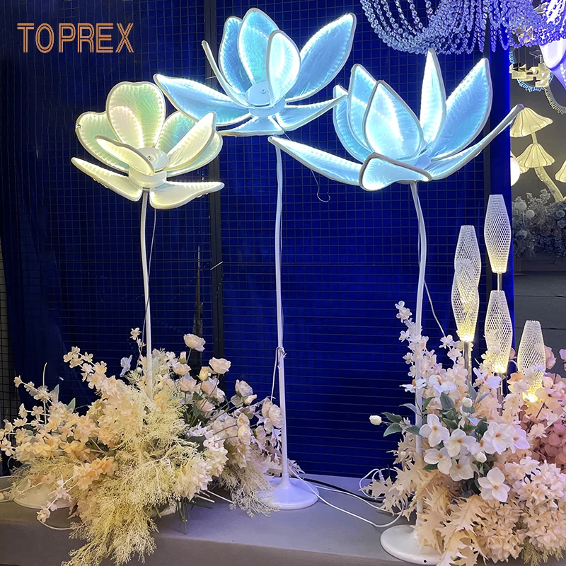 Party motif light big bright flash 3d artificial stand giant led other wedding decorations dried flowers plants