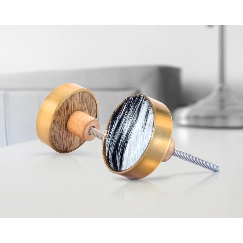 Stylish Wooden Resin Brass Ring Knobs with Embedded Seashells Unique Cabinet Knobs that Bring Coastal Vibes to Your Home