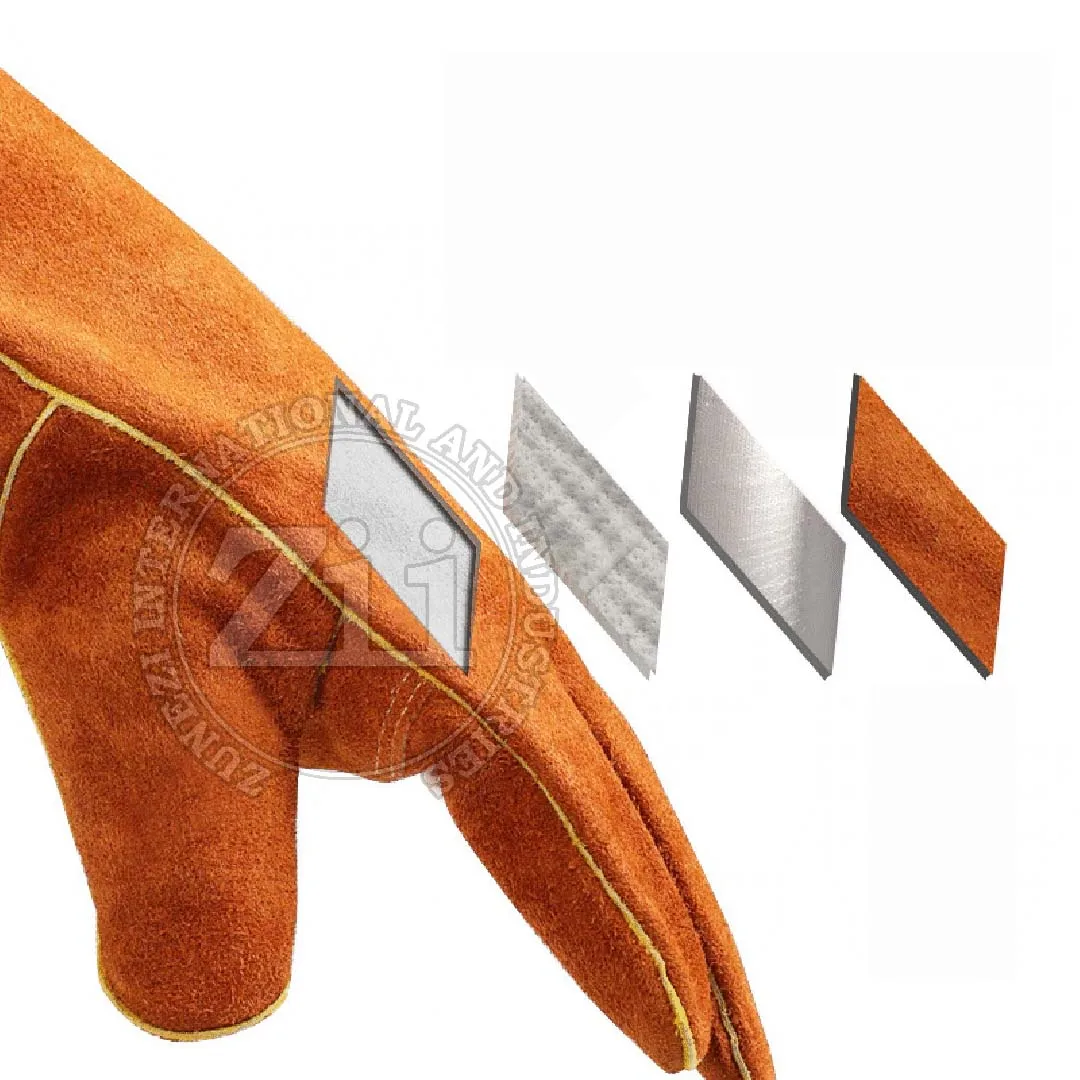 Swelder 14inch Red Economic Flame Retardant Cowhide Leather Welding Gloves for Mig Stove Use Custom Design
