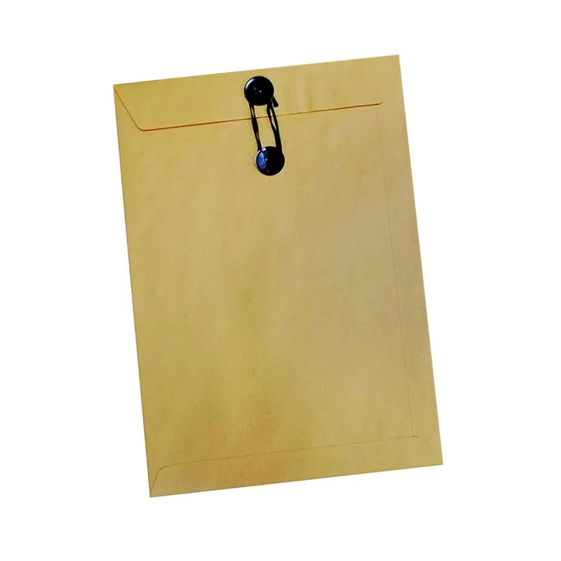 OEM Golden Pocket Envelope with Button and String Fastener Maru Tack 100gsm C4 9 x 13 inch Business Envelope