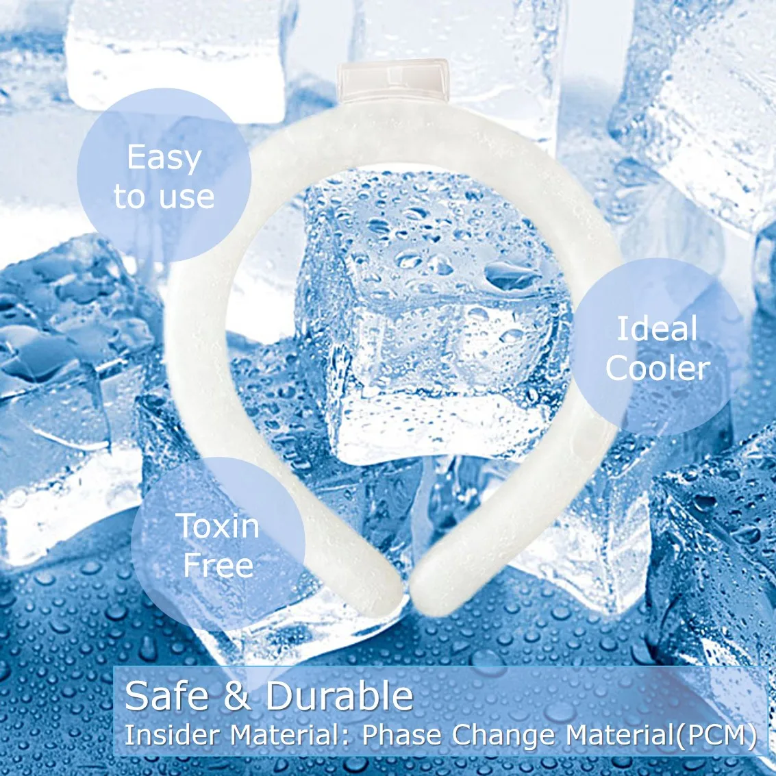 Summer Outdoor Neck Cooler Personal Air Conditioner Cooling Neck Wraps Reusable Cold Ice Pack Gel Neck Cooling Tube