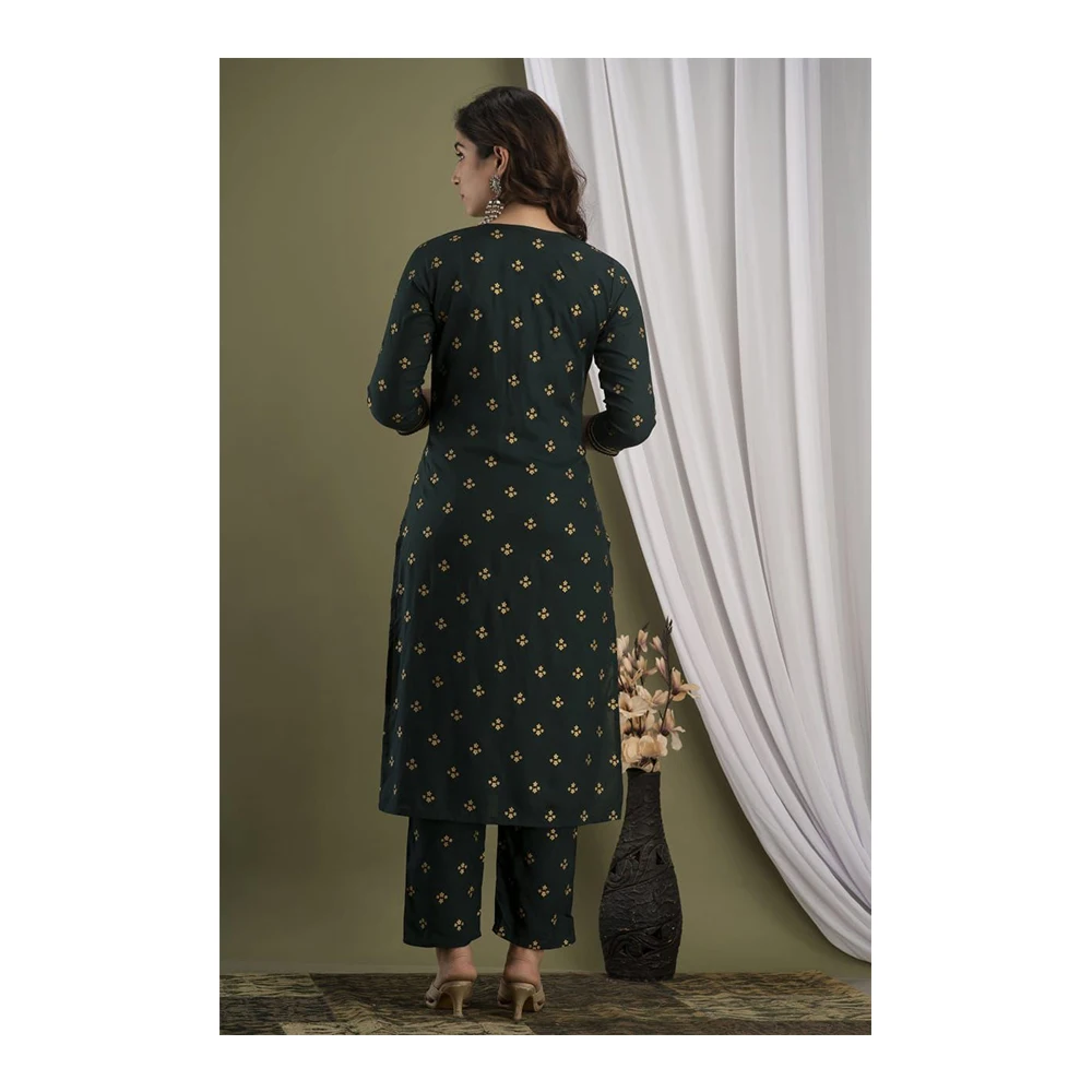 Одежда на весь сезон новые стильные брюки Kurti и Dupatta с Zari Work золотым принтом онлайн-покупка премиального продукта ручной работы для девочек
