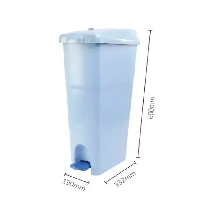 Customized 18-Liters Rectangular PP Lady Sanitary Bin with Foot Pedal Blue or Grey for Kitchen Waste Competitive Price