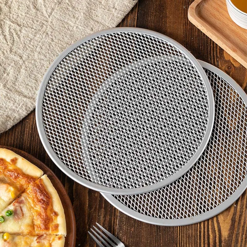 Manufacturer production custom aluminum cookware plate mesh pizza screen Pizza Pan