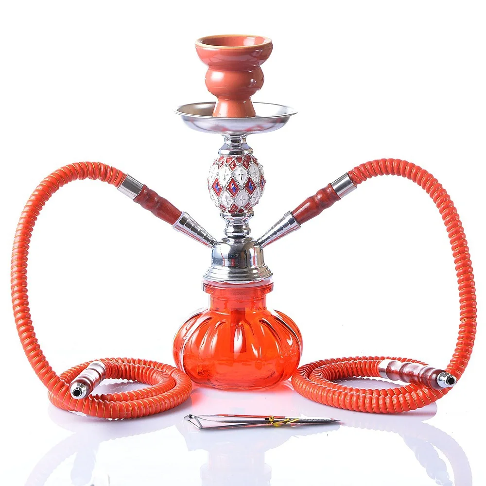 Factory Direct Sales Middle East Hot Sale Large Size Hookah Shisha Manufacturer Glass Metal Hookah Shisha