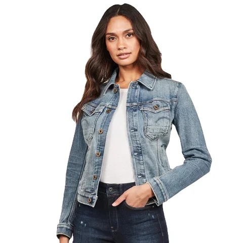 high quality casual women outerwear fashion wear button top wholesale quilted denim jacket fashion plain jacket for women