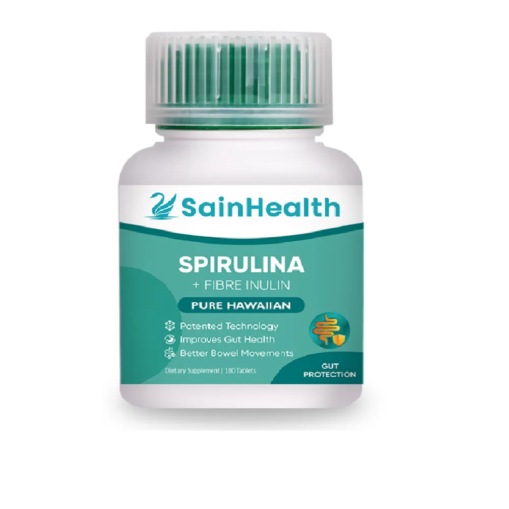 [ASEAN Market Product] Pure 180 Softgel SainHealth Spirulina Plus Fibre Improves Gut Health Care Dietary Supplement Made in USA