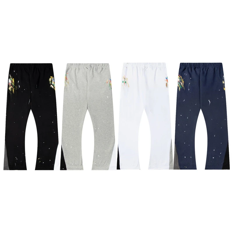 Pants Speckled Letter Logo Stitched Wide Leg Terry Pants Bell Bottoms Mens And Womens Luxury Brands