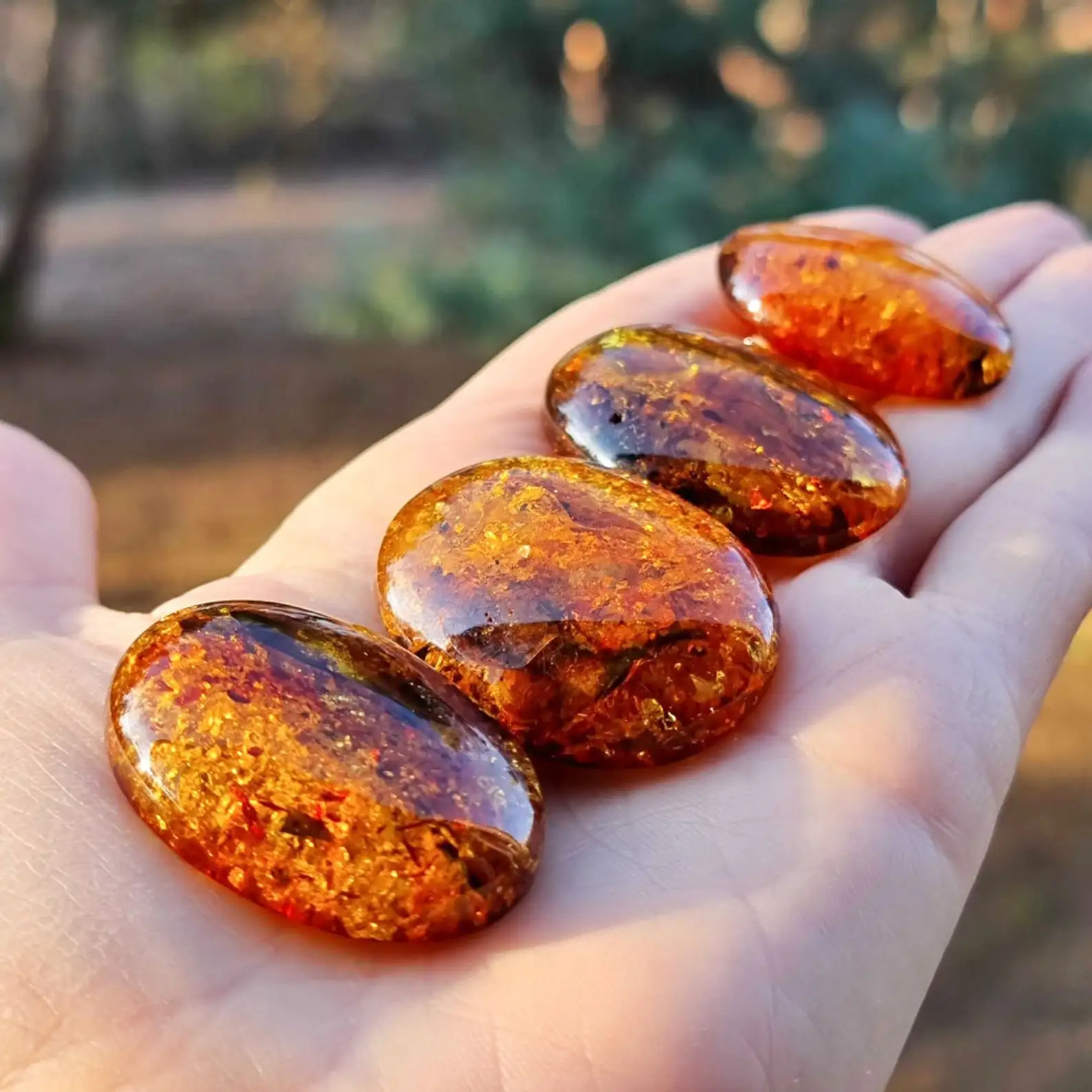 High Quality Amber Smooth Cabochon Gemstone Bulk Lot Loose  Stone Free Shape Flat Bottom Cabochons Stone Available Various Sizes
