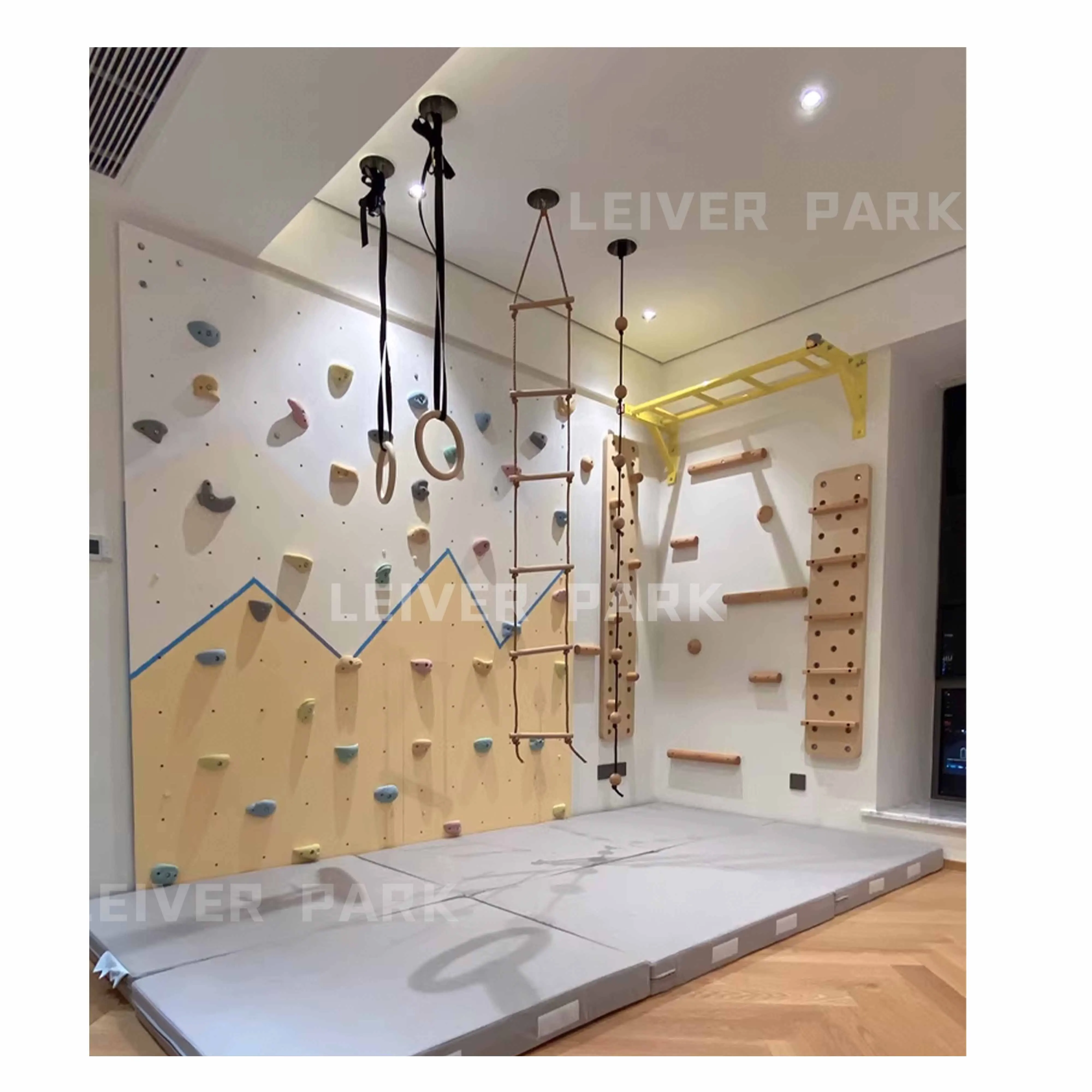 Factory Wholesale 9 in 1 Climbing Wall Indoor Games for Kids Climbing Ladder Gym Set