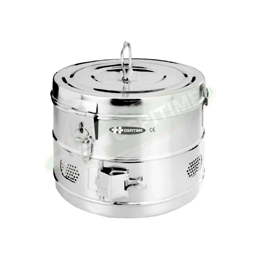 Hospitime Dressing Drum/Autoclave Drum 304 SS Heavy Duty Stainless Steel with Crystal Mirror Polish made