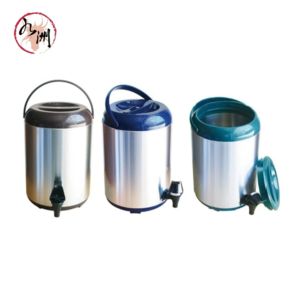 Commercial Heat Preservation Metal Barrel Thermos Stainless Steel Tea Barrels 10L - milk tea coffee bucket drum